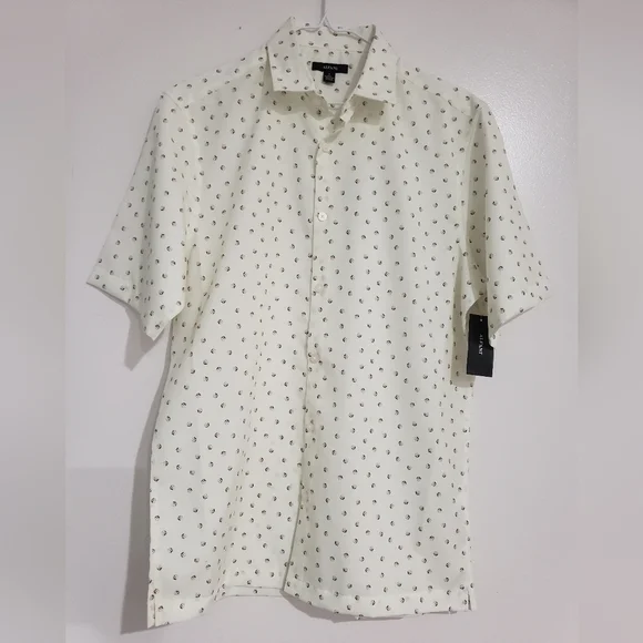 89- Alfani Men's Shirt Size S Short Sleeve 100% Polyester NWT - Picture 1 of 7
